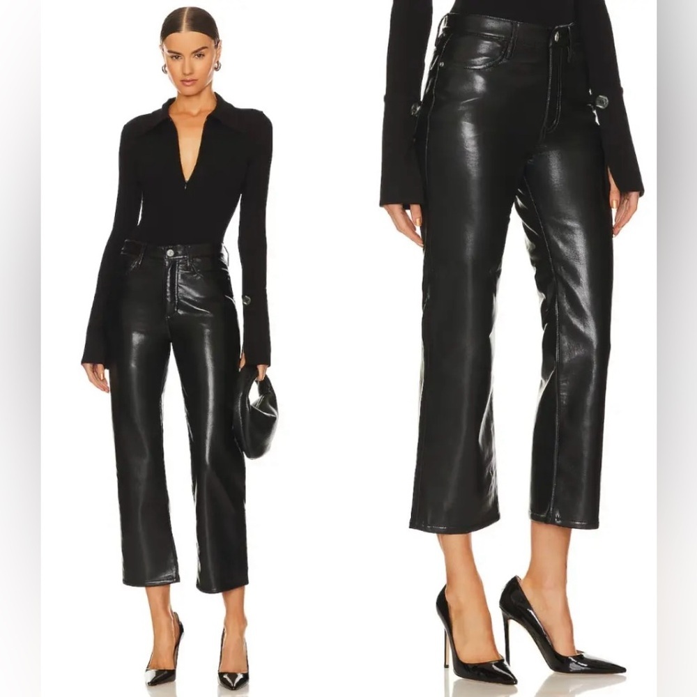 New! Frame Le Jane Crop Recycled Leather in Noir Black 🖤 size 25